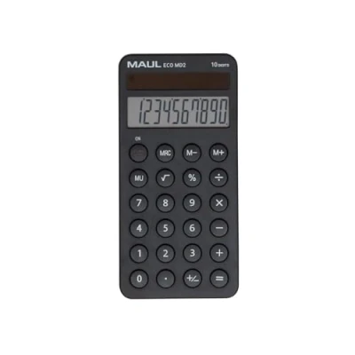 Afbeelding van Maul ECO MD 2 Zakrekenmachine Zwart Aantal displayposities: 10 werkt op zonne energie (b x h d) 72 147 13 mm