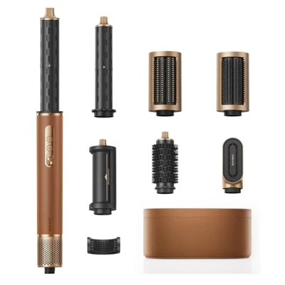 Afbeelding van Dreame AirStyle Pro, 7 in 1 haarstyler, sneldrogend, 2 krulstaven, volume voor het haar, gladmakende borstel, vermindert pluis, lederen doos, airflow styling, magneetontwerp