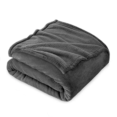 Afbeelding van Fleece Deken, Deken Sofa 130 x 160 cm, Kinderflanel Bed Super Zacht Donkergrijs