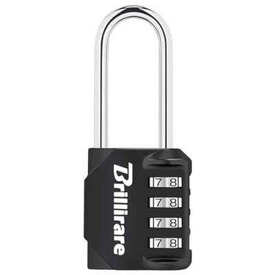 Afbeelding van Brillirare Combinatieslot, 4 cijferig hangslot 2,3 inch lange beugel, waterdichte zinklegering outdoor reisbagagesloten sleutelloos voor rugzak, gymkluis, hasp, hek, poort, koffer, gereedschapskist