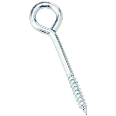 Afbeelding van Merriway BH04760 75mm BZP (3&quot;) stalen schroef in wijnstok ogen Pack van 50 zilver