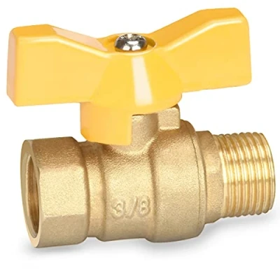 Afbeelding van Oumuik Messing 3/8 inch kogelkraan met vleugelgreep buitendraad/binnendraad volledige doorgang PN16