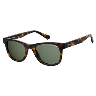 Afbeelding van Polaroid rechthoek unisex donkere havana groen gepolariseerde zonnebril Sunglasses