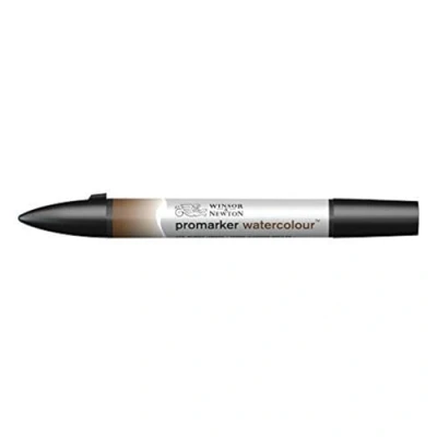Afbeelding van Winsor &amp; Newton 0201076 Aquarelmarker 2 punten, penseel en fijne punt, lichtecht, hoog gepigmenteerde aquarelverf voor kalligrafie, tekeningen Water Colour Marker, Burnt Umber