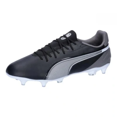 Afbeelding van Puma KING Match MXSG Voetbalschoenen met metalen noppen, Heren, Maat: 40, Black/white/cool dark gray Textiel/ synthetisch