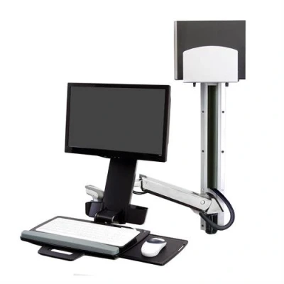 Afbeelding van Ergotron StyleView Sit Stand Combo System Monitor wandbeugel 1 voudig 25,4 cm (10) 61,0 (24) Zwart, Zilver Toetsenbordhouder, Kantelbaar, Zwenkbaar,