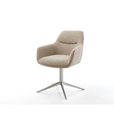Afbeelding van DELIFE Draaistoel Pejo Flex materiaalmix mud kruispoot roestvrij staal 360 draaibaar rocker functie pocketveer kern