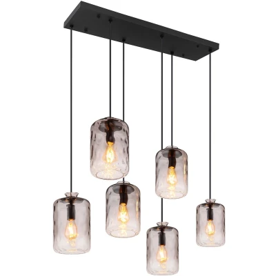 Afbeelding van Globo hanglamp Darina zwart metaal 16046 6H
