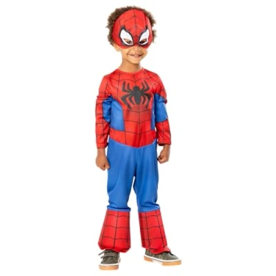 Afbeelding van RUBIES officieel Marvel klassiek kinderkostuum Spidey maat 3 4 jaar kostuum met masker van de superheld uit serie en zijn buitengewone vrienden.