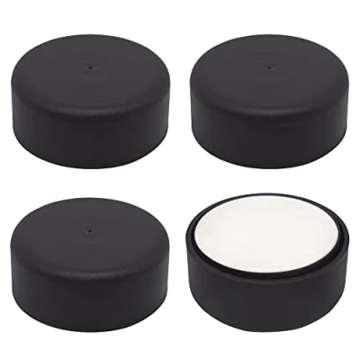 Afbeelding van SKIR&#039;CO (Pack van 4 stuks) In hoogte verstelbare kunststof meubelpoten, rond Ø 55 mm, zelfklevende met stickers (4, mat zwart)