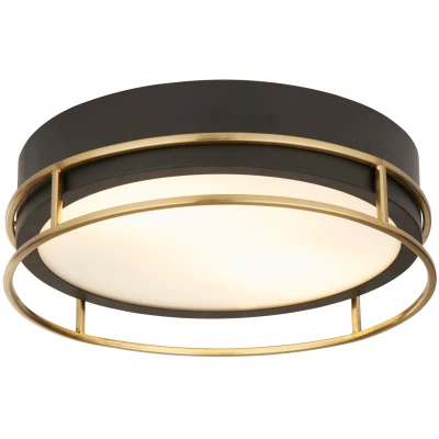 Afbeelding van Searchlight Design plafondlamp Pheonix Ø 30cm zwart met goud 62012 2PB