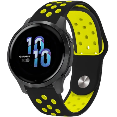 Afbeelding van Siliconen sport bandje Universeel 22 mm aansluiting Zwart / Neon Geel iMoshion En TPU (zacht)
