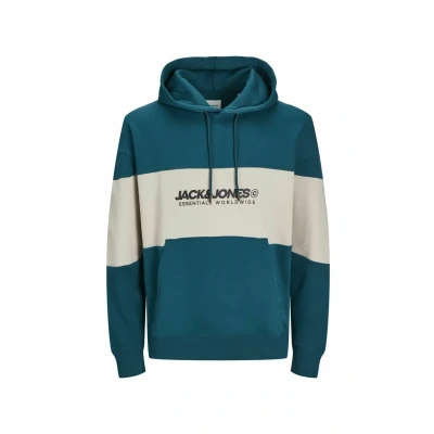 Afbeelding van Jack &amp; Jones JJELEGACY Blocking Sweat Hood NOOS, Deep Teal/Detail: blokkering, XS