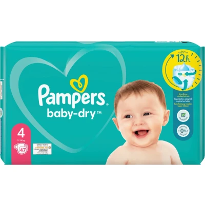 Afbeelding van Pampers Baby Dry Luiers Maat 4 (9 14 kg) 47 stuks