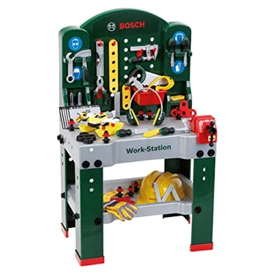 Afbeelding van Theo Klein 8513 Bosch werkplaats I met gereedschap, montagevoertuig en talrijke accessoires Werkblad leerfunctie Speelgoed voor kinderen van 3 jaar ouder