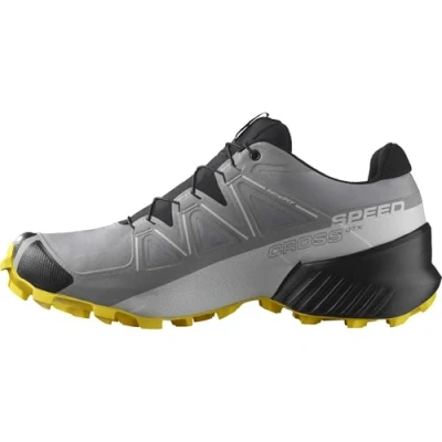 Afbeelding van Salomon SPEEDCROSS GORE TEX heren Hiking Shoe,Sharkskin / Black Lemon,44 2/3 EU