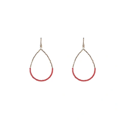 Afbeelding van Go Dutch Label Oorhangers elegant beads drop Coral