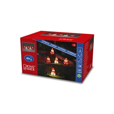 Afbeelding van Konstsmide LED acryl sneeuwpoppen en santas, set van 5, 40 warmwitte diodes, 24V, buiten (IP44), 3,6W, witte kabel 6254 103