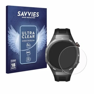Afbeelding van Savvies Screenprotector voor Huawei Watch GT 5 Pro (46 mm) Folie Beschermfolie transparant (18 Stuks)