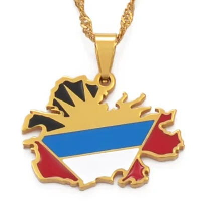 Afbeelding van Ketting Antigua Kaart Goudkleurig Vlag