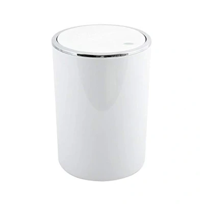 Afbeelding van MSV Bad Serie Aspen Design cosmetica emmer badkamer pedaalemmer met kanteldeksel afvalbak 6 liter (diameter x h): ca. 18,5 26 cm wit