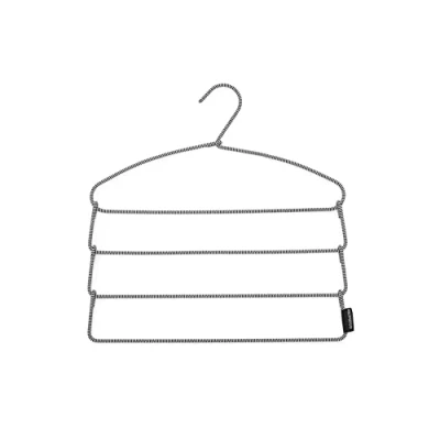 Afbeelding van Brabantia Kledinghangers, Anti Slip Bekleding, 4 Stuks op 1 Kledinghanger, Hanger voor aan het Kledingrek of Kledingkast, Soft Touch Broekenhanger (1 stuk), Black/White