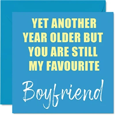 Afbeelding van Grappige verjaardagskaarten voor vriend nog een jaar ouder steeds mijn favoriet Banter Happy Birthday Card van vriendin verjaardagscadeaus, 145 mm x grap humor wenskaarten cadeau partner