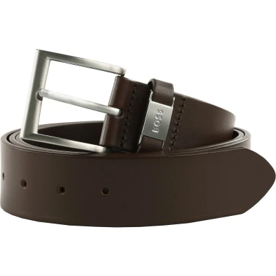 Afbeelding van BOSS Leren Riem Connio Plus Sz40 Leather Belt W120 Dark Brown Bruine