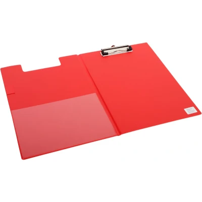 Afbeelding van Klembordmap Quantore A4 staand PVC rood met 100mm klem + penlus