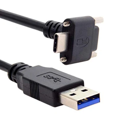 Afbeelding van Xiwai Down Up Hoekige USB 3.1 Type C Dual Schroef Vergrendeling naar Standaard USB3.0 Datakabel 90 Graden voor Camera (3.0M)