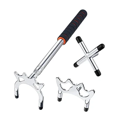 Afbeelding van Fencelly Intrekbare biljart zwembad keu stok brug met 3 stuks messing hoofd,biljart accessoire