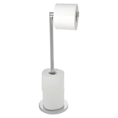 Afbeelding van Wenko staande toiletrolhouder 2 in 1 RVS glanzend