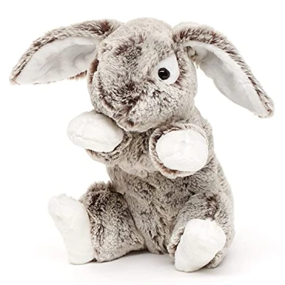 Afbeelding van Uni Toys Haas met slappe oren, groot donkerbruin gemêleerd superzacht 22 cm (hoogte) pluche konijn dier, knuffeldier