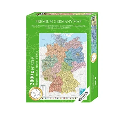 Afbeelding van Close Up Puzzel van Duitsland met 2000 stukjes, kaart 68,8 x 96,6 cm Premium Map 2021 Maps in Minutes