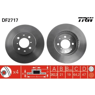 Afbeelding van Trw Remschijf DF2717