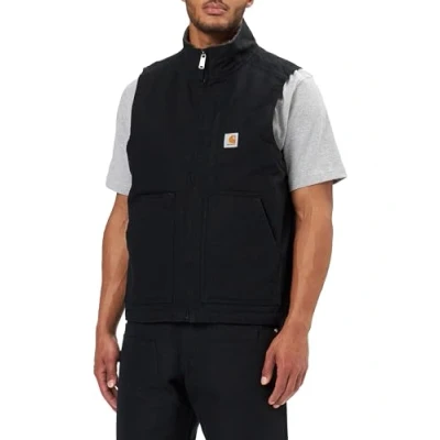 Afbeelding van Carhartt Ruimvallend vest voor heren, Washed Duck, Sherpa gevoerd met ronde hals, zwart, L