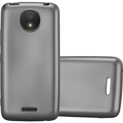 Afbeelding van Cadorabo Hoesje geschikt voor Motorola MOTO C PLUS in METALLIC GRIJS Beschermhoes gemaakt van flexibel TPU silicone Case Cover