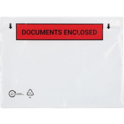 Afbeelding van x Paklijstenvelop A6 Documents Enclosed 160 120 mm Met plakstrip Enveloppendoos