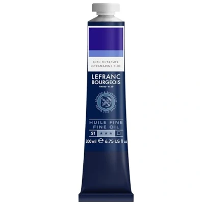 Afbeelding van Lefranc Bourgeois 301822 Fijne olieverf van uitstekende kwaliteit, lichtecht met een gelijkmatige consistentie, tube 200 ml, ideaal voor spieraammen, canvas, schilderbord Ultramarijn blauw