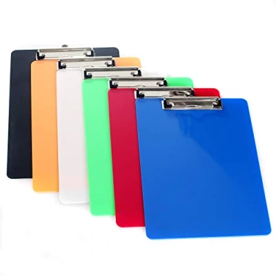 Afbeelding van TUKA i AKUT [6x] A4 Klembord met Platte Rubberen Metalen Klem en Ophangbeugel, Schrijfbord Clipboard Schrijfblok van Kunststof, Duurzaam Diverse Gekleurde Papierhouder Documenthouder TKD8022