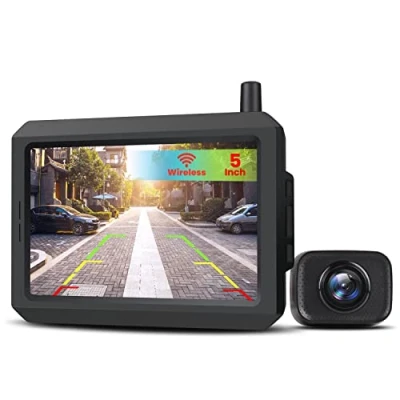 Afbeelding van AUTO VOX W7 Draadloze Digitale Achteruitrijcameraset Met 5 Inch (12,7 cm) Lcd Monitor Antenne, Ingebouwde Radiozender, Parkeerhulp, Waterdicht Ip68 Backup Achteruitrijcamera, Nachtzicht