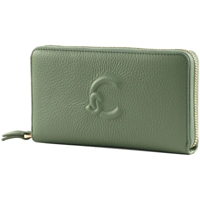 Afbeelding van COCCINELLE Leren portemonnee Dulse Soft Zip Around Wallet Greenery mintgroen