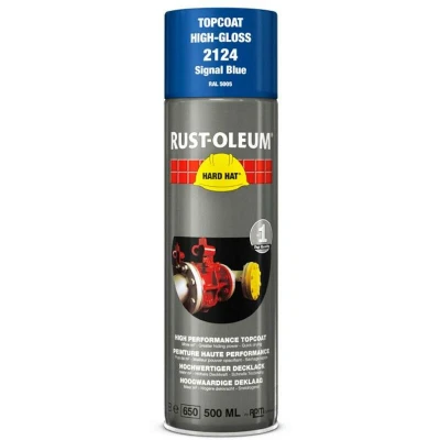 Afbeelding van rust oleum hard hat deklaag hoogglans ral 5005 signaalblauw 500 ml