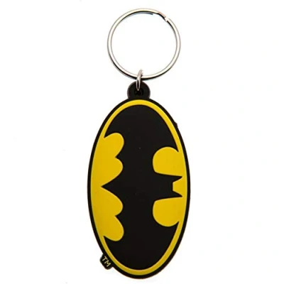 Afbeelding van Sleutelhanger Batman logo rubber metalen ring
