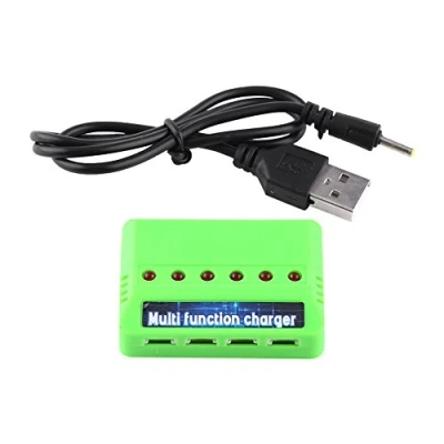 Afbeelding van Akku Ladegerät, 6 in 1 Multifunktions Batterie Charger mit USB Kabel für Syma X5C 3.7V Li Po