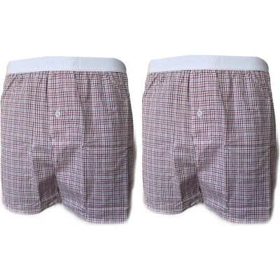 Afbeelding van Embrator 2 stuks mannen Boxershort geruit wit/zwart/rood L