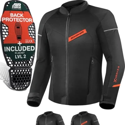 Afbeelding van SHIMA X mesh Airforce Motorjas voor heren, rugbescherming, motorjas, geventileerd, zomer, uitrusting, motorjack (heren, rood, L)