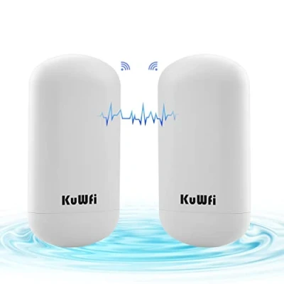 Afbeelding van KuwFi 450 Mbps outdoor draadloze Bridge punt tot WiFi CPE Kit indoor &amp; WLAN repeater 5,8 GHz 1 km 2 afstand 24 V PoE adapter (2 stuks)