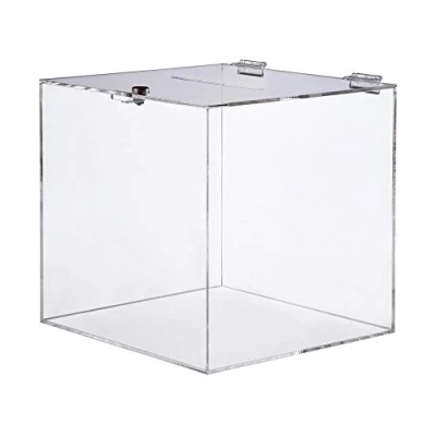 Afbeelding van Dispenserendoos van acryl afsluitbaar / 300 x mm/acryl doos/losse doos/inwerpdoos/actiebox/met 2 scharnieren en sleutels