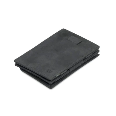 Afbeelding van Garzini Magic Wallet Cavare met Card Sleeve en Muntvak RFID Leder Vintage Zwart